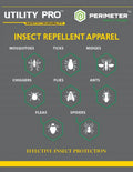 Informational chart of insects and arachnids repelled by UHV856 Long Sleeve Insect Guard Shirt