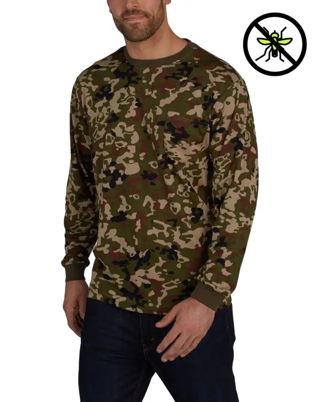 Camouflage UHV856 Long Sleeve Knit Shirt with PERIMETER™ Insect Guard logo