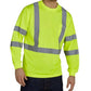 High-visibility yellow UHV867 HiVis Long Sleeve Tee with reflective stripes and Insect Guard