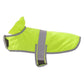 High-visibility neon yellow UHV896 HiVis Dog Safety Coat with gray reflective trim