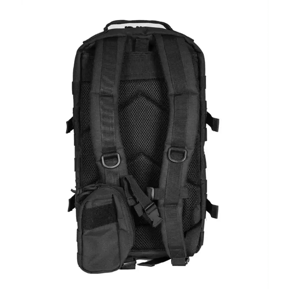 Black tactical Ultimate Assault Backpack with mesh padding and adjustable straps