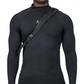 Black compression shirt with diagonal shoulder strap for Ultimate Assault Backpack use