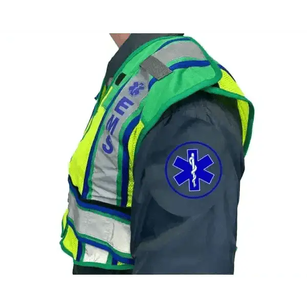 Chief Miller Work Safety Protective Gear ULTRABRIGHT GREEN / BLUE - EMS PUBLIC SAFETY VEST Apparel