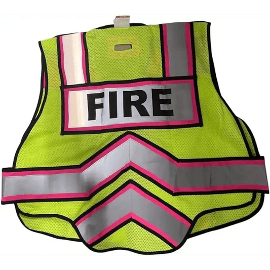 Chief Miller safety Ultrabright Safety Fire Vest | Class 2 Reflective - High Visibility - Double Breakaway Zipper (PINK Trim)) Apparel