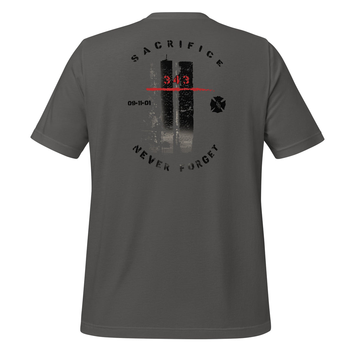 9/11 Never Forget 343 Twin Towers Premium Tee in Asphalt
