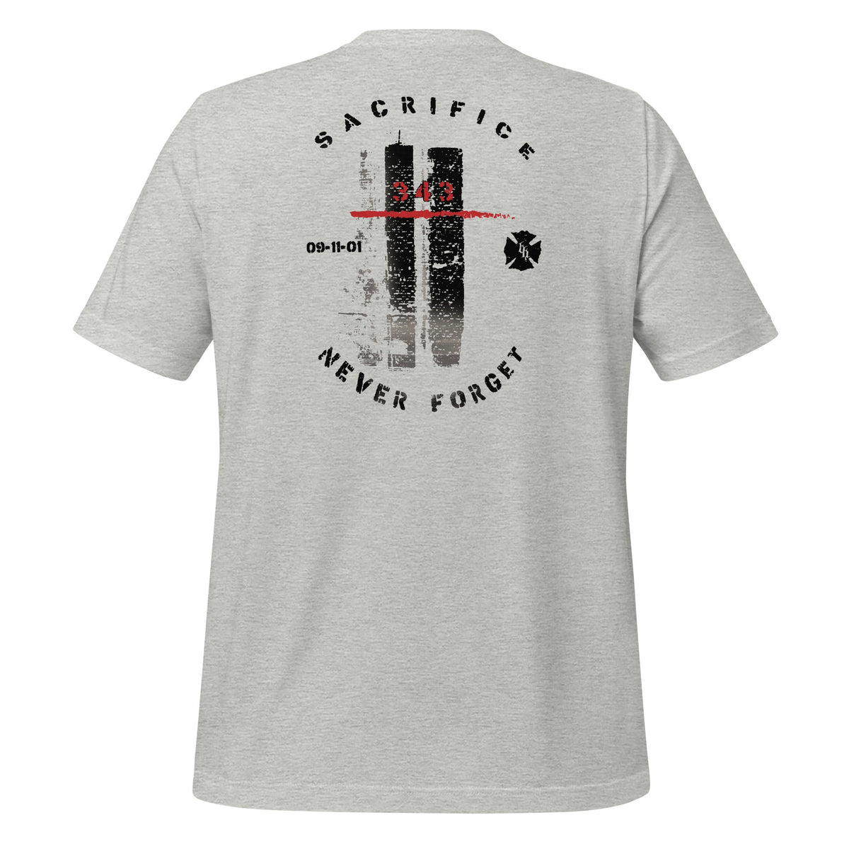 9/11 Never Forget 343 Twin Towers Premium Tee in Athletic Heather