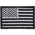 Black and white embroidered American flag - 2x3 patch with subdued color scheme