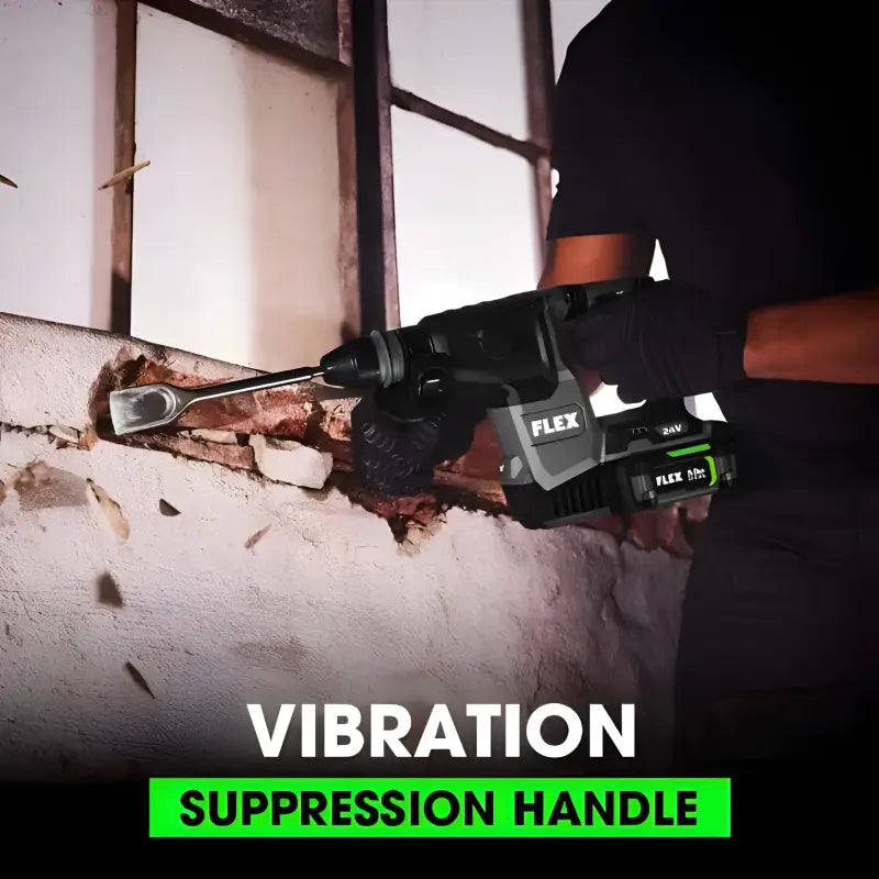 Vibration suppression handle on FLEX FX1551A-Z 1’’ SDS Plus Rotary Hammer for comfort