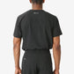 Back view of Men’s Double-Pocket Scrub Top in black, showcasing its stylish design