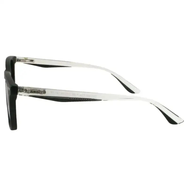 Side view of Solect Navigator Polarized Sunglasses with black frames and clear arms