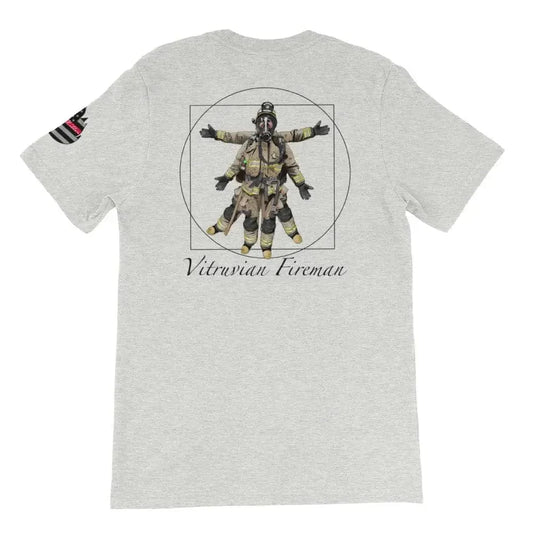 Chief Miller Vitruvian  fireman (Logo on back)  Short-Sleeve Unisex T-Shirt Apparel