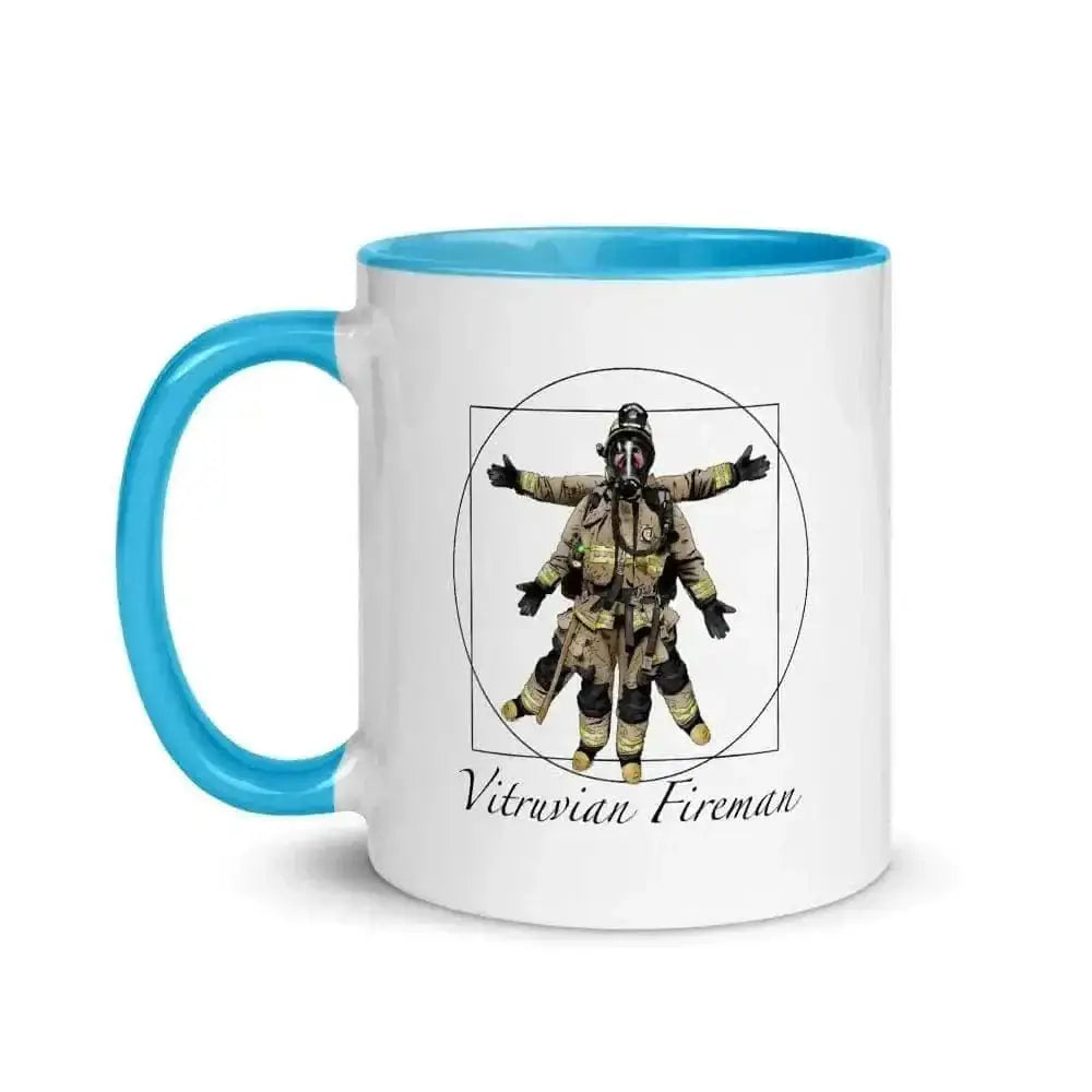 Vitruvian fireman Mug with Color Inside - Chief Miller Apparel