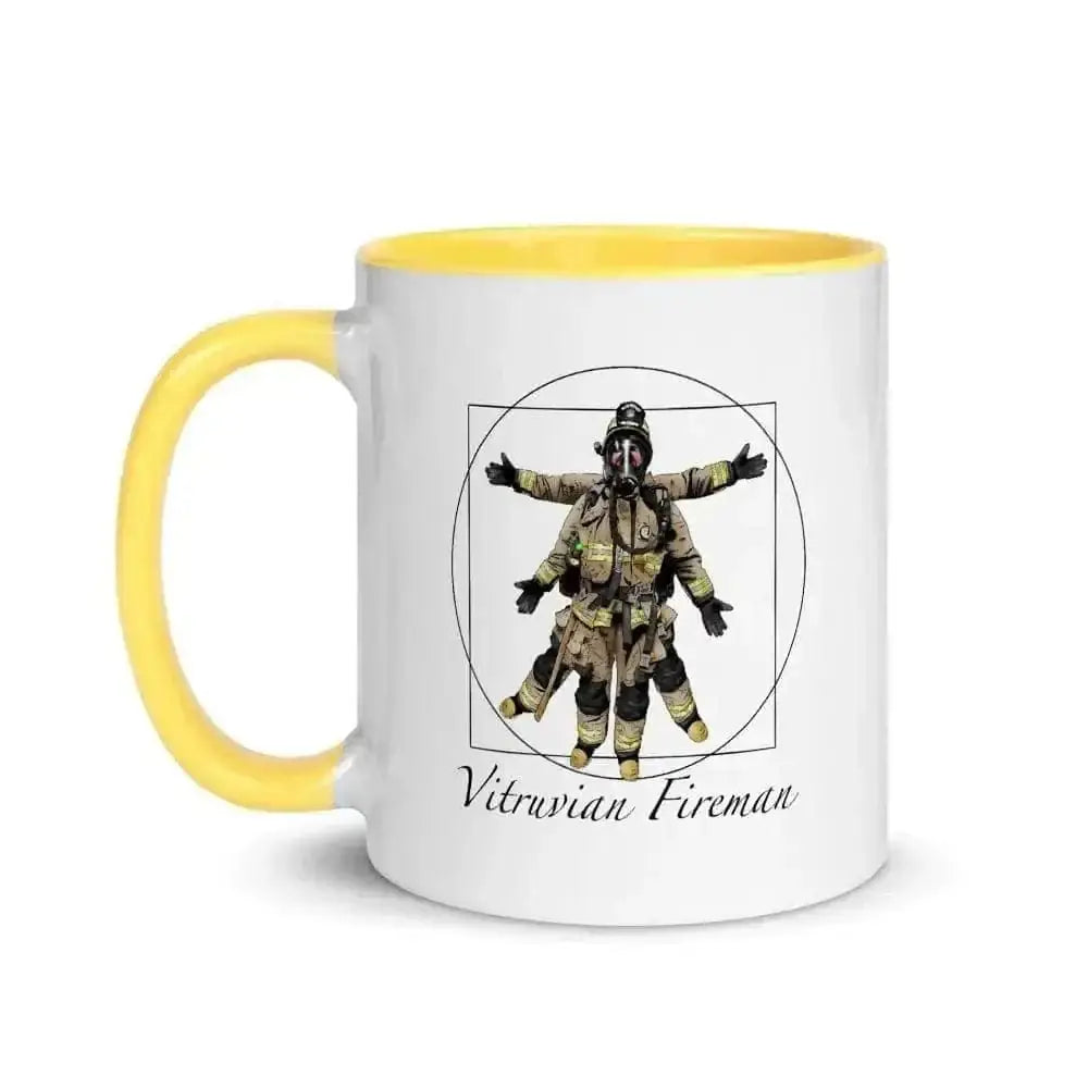 Vitruvian fireman Mug with Color Inside - Chief Miller Apparel