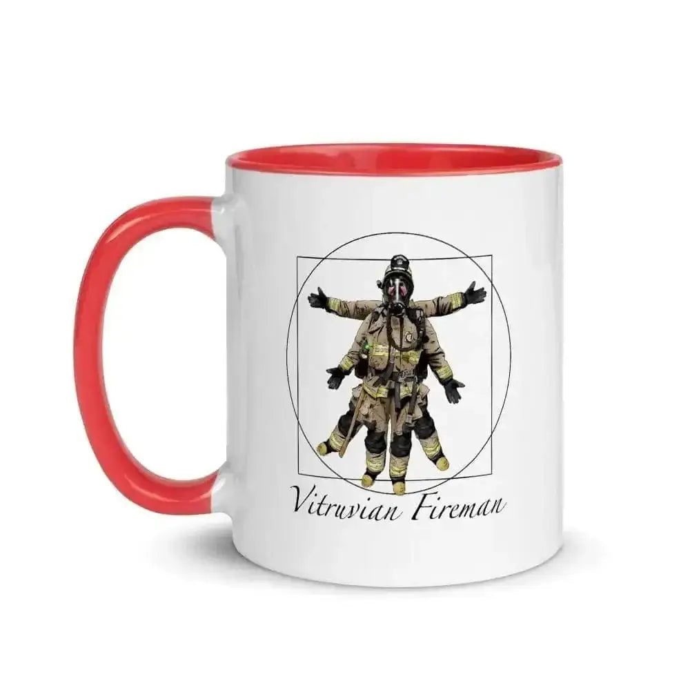 Vitruvian fireman Mug with Color Inside - Chief Miller Apparel