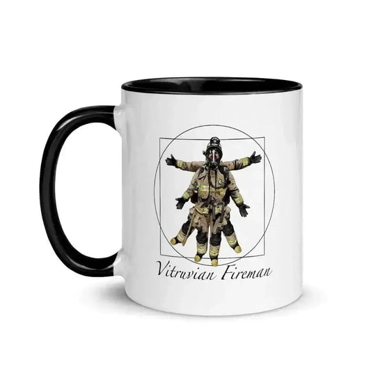 Vitruvian fireman Mug with Color Inside - Chief Miller Apparel