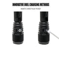 Black Warrior G4-FL flashlight with magnetic charging port and engineered plastic holster