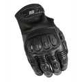 Black tactical motorcycle glove with impact protection for critical situations - Warrior Gloves