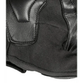 Black leather Warrior Gloves showcasing detailed stitching for impact protection in critical situations
