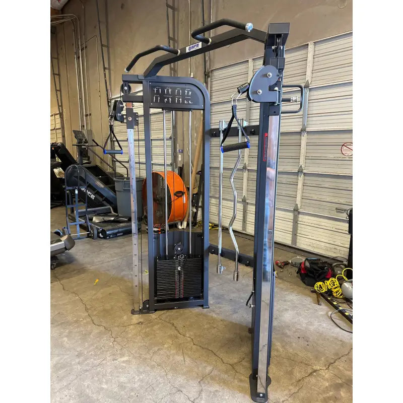 SFE Commercial Functional Trainer with 250lb weight stack and pull-up bar for versatile workouts