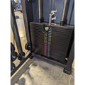 Weight stack on SFE Lateral Raise Delt Machine with 250lb weight stacks