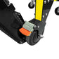 Wheel brake mechanism with black and orange foot pedal for Line2Design Motorized Mobile Stair