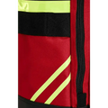 Wheeled Firefighter Jumbo Gear Bag with Reflective Trim and Neon Stripes in Red