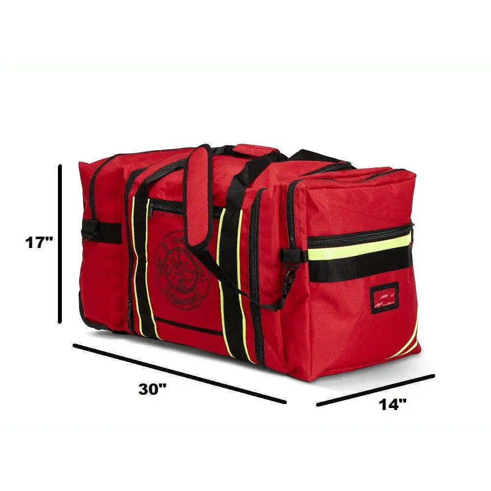 Chief Miller Gear Bags Wheeled Firefighter Jumbo Gear Bag with Reflective Trim and Maltese Cross Apparel