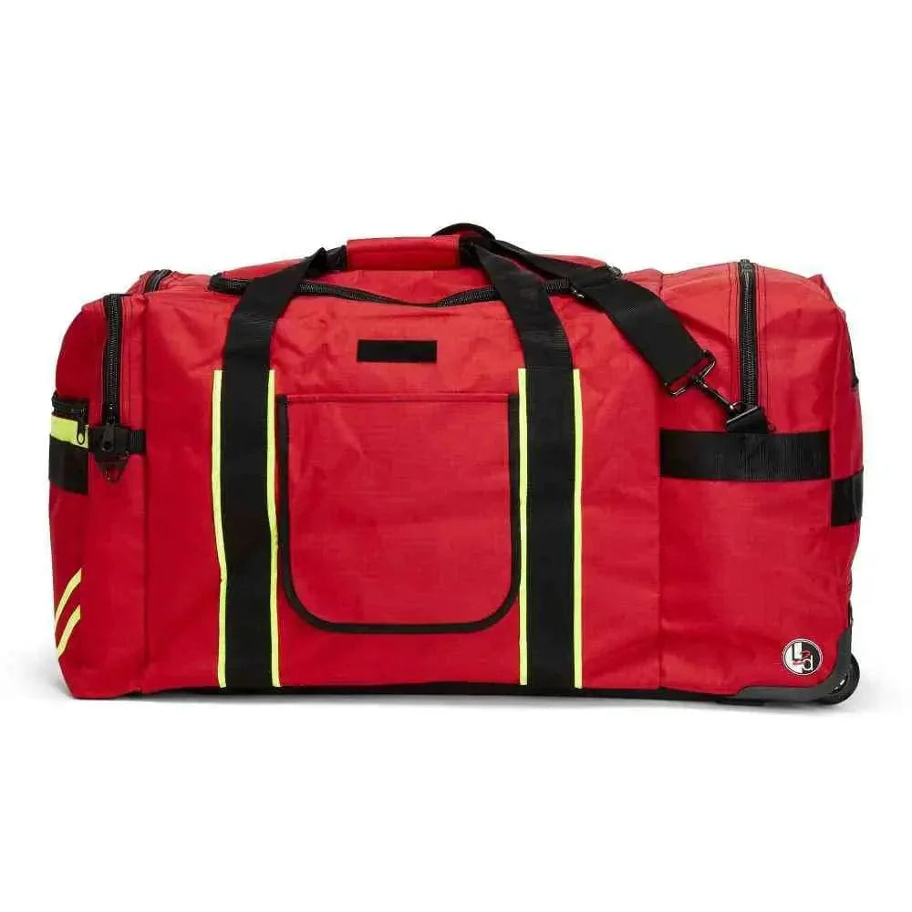 Chief Miller Gear Bags Wheeled Firefighter Jumbo Gear Bag with Reflective Trim and Maltese Cross Apparel