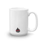 White ceramic EMS Mug with a flame logo, perfect for morning coffee and tattoos matter