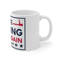 White ceramic mug featuring Make Training Great Again text in red, white, and blue