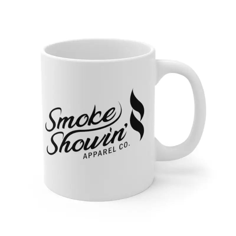 White ceramic Wavers Mug featuring Smoke Shown Apparel Co. logo for first responders