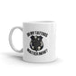 White ceramic Police Mug with Do My Tattoos Matter Now text, perfect for evening tea