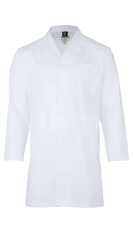 White three-quarter sleeve chef’s coat for Men’s Multi-Pocket Long Lab Coat Medical Uniform