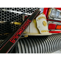 White fire chief helmet with gold badge and NEWMAN text on a Leather Radio Strap