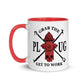 White fire hydrant plug mug with red interior and handle for first responders