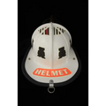 White firefighter helmet featuring IdentiFire™ Helmet Nameplates and reflective details