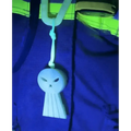 White ghost-shaped keychain charm with a face design for Williams Wedge fans and first responders
