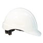 White Cap Style Safety Hard Hat with 4 Point Suspension and brow liner for comfort