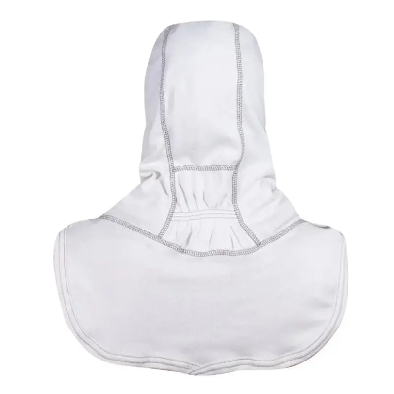 White Hooded Neck Protector with Gray Stitching from Majestic HALO Nomex Blend Collection