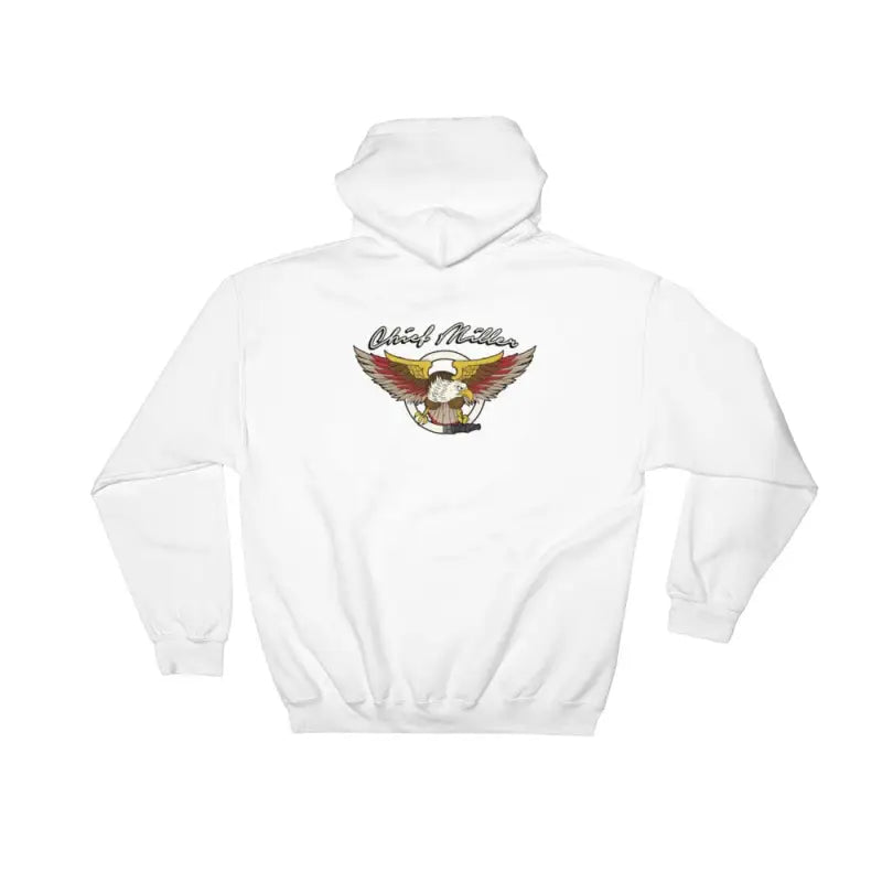 White Hooded Sweatshirt with Eagle Logo - Eagle Hoodie for First Responders