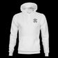 Classic Hoodie in white ring spun cotton featuring a small monogram logo on the chest