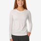 White long-sleeved crewneck top from the Women’s Long-Sleeve Underscrub collection