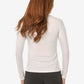 White long-sleeved fitted sweater back view for Women’s Long-Sleeve Underscrub