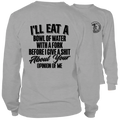 White long sleeve safety shirt with bold safety yellow hi-vis text design