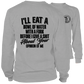 White long-sleeved safety yellow hi-vis shirt with bold text for visibility
