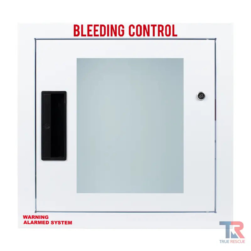 White metal Bleeding Control Cabinet with alarm warning for recessed bleeding safety