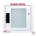 White metal Bleeding Control Cabinet with alarm warning, fully recessed design