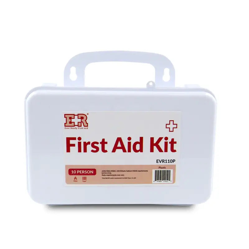 White plastic case first aid kit ideal for first responders and firefighters
