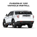 White police SUV with Feniex Fusion-S 100 Stick Light setup for first responders