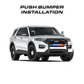 White police SUV with push bumper featuring Feniex Quantum 2.0 400 Stick Light for first responders